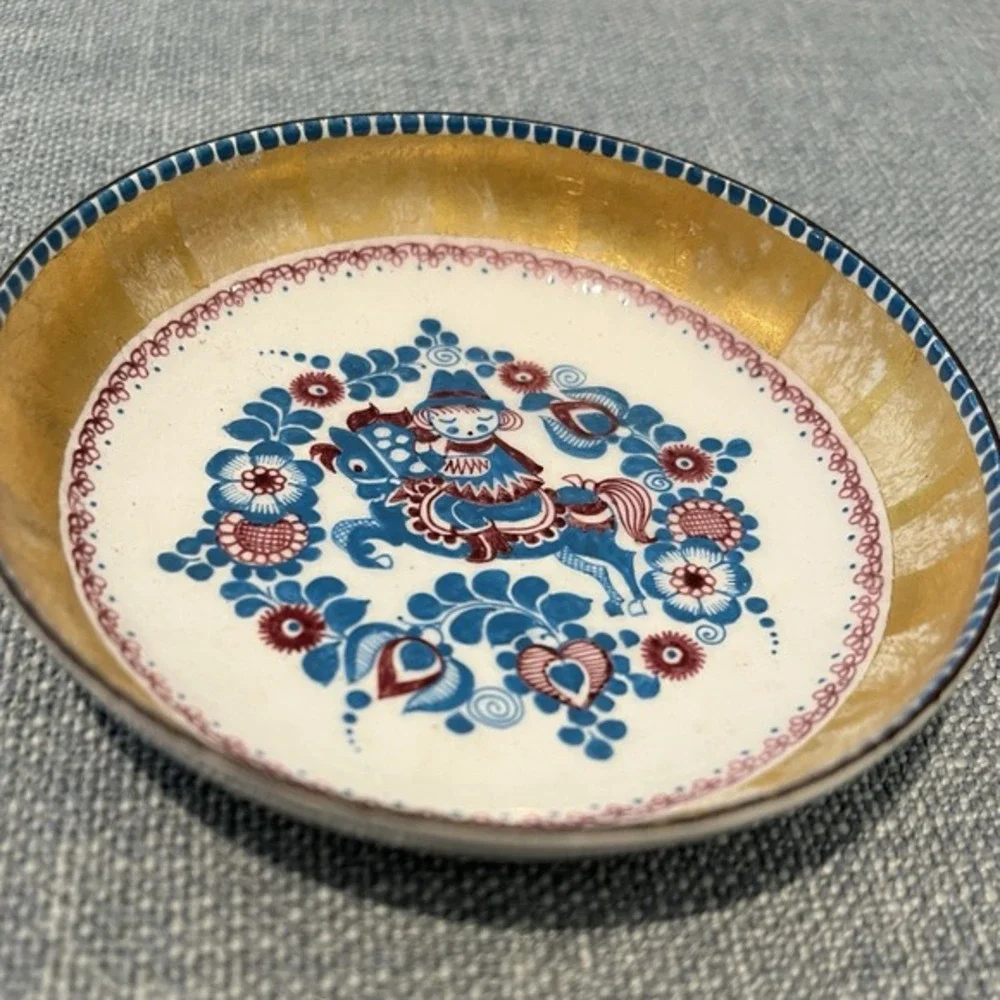 Handcrafted Enamel Trinket Dish Steinbock‎ Email Austria Gold Details 4
